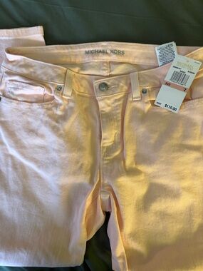 Michael Kors Pale Pink Metallic Jeans